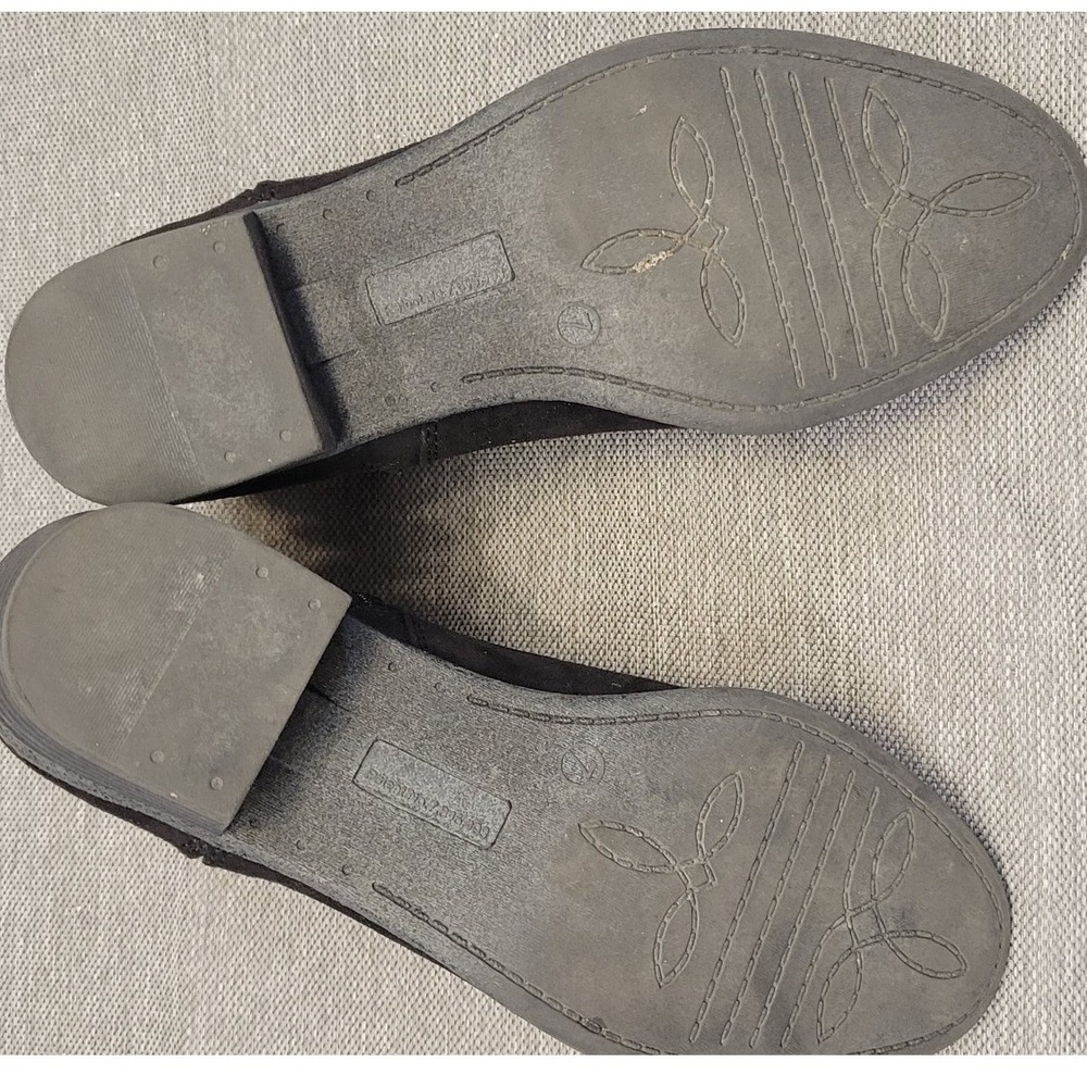 Sonoma Goods For Life Hanno Black Faux Suede Ankle Boots Womens 7 Low Block Heel - Picture 6 of 6